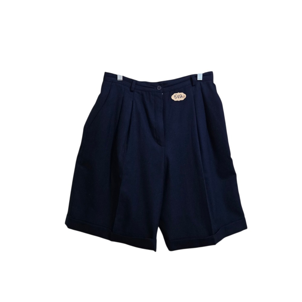 Talbots Classic Shorts Size 12 Wool Lined Navy Blue Vintage 80s 90s Preppy